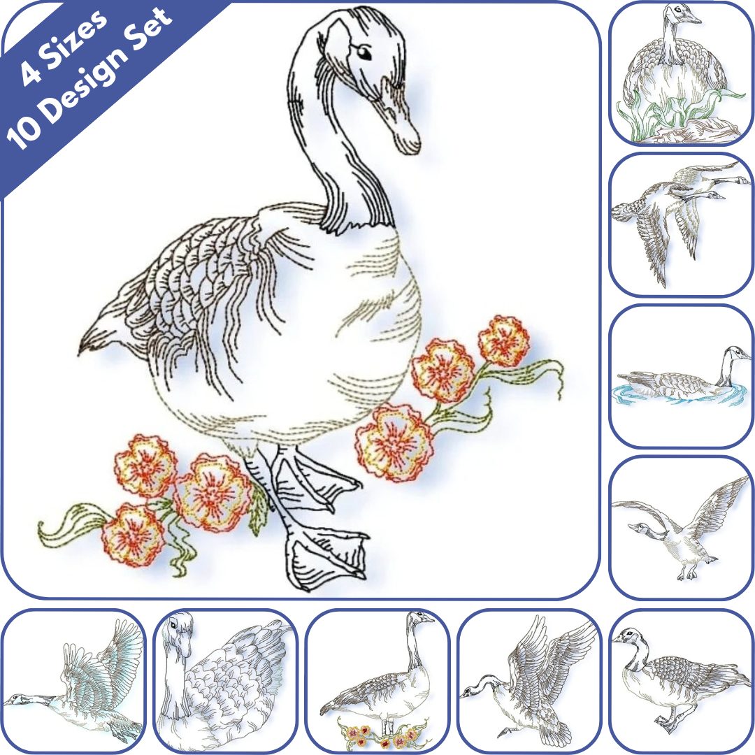 Canadian Geese Linework Set