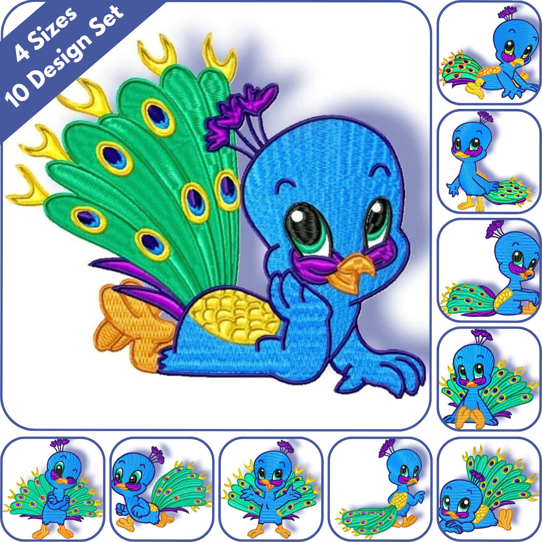 Cute Baby Peacock Set