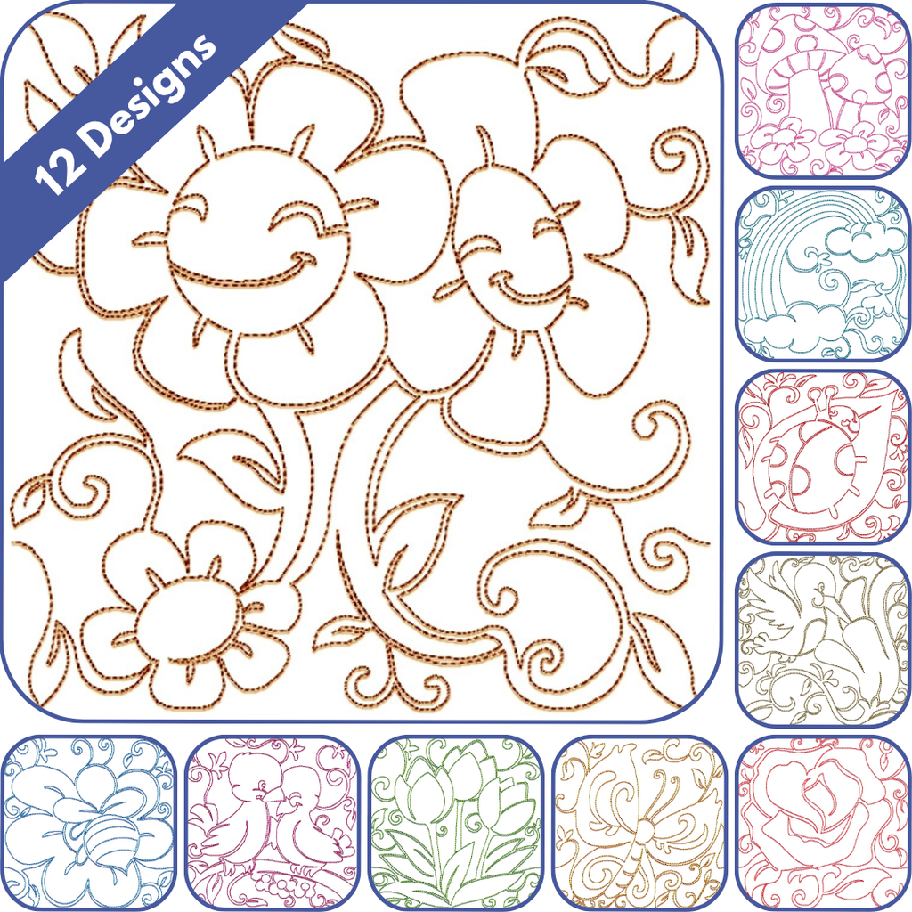 Springtime Stipple Blocks Set