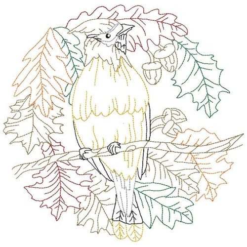 Birds Line Work Circles Set