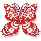 Butterfly embroidery with flowers
