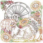 Chickens Colourline Machine Embroidery