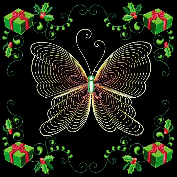 Christmas Butterflies Line Work