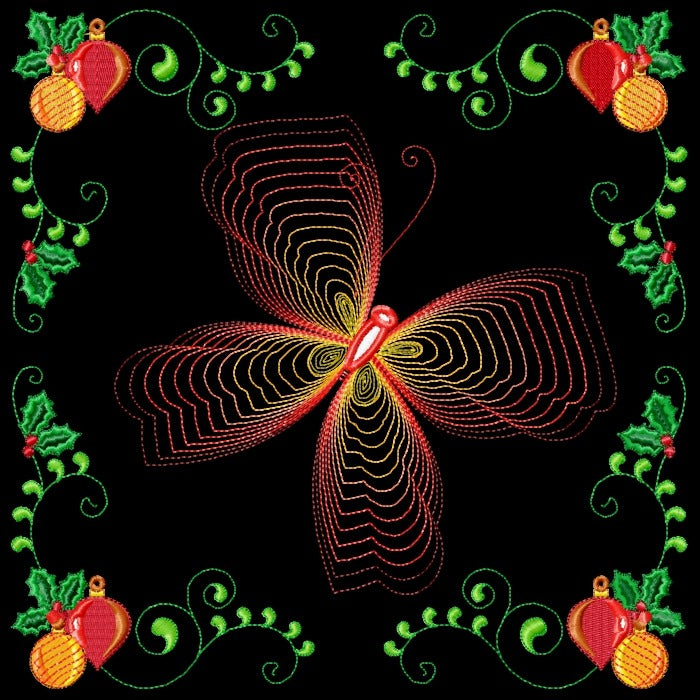 Christmas Butterflies Line Work