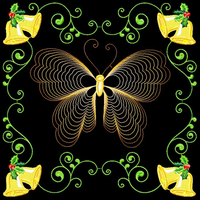 Christmas Butterflies Line Work