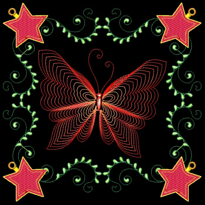 Christmas Butterflies Line Work