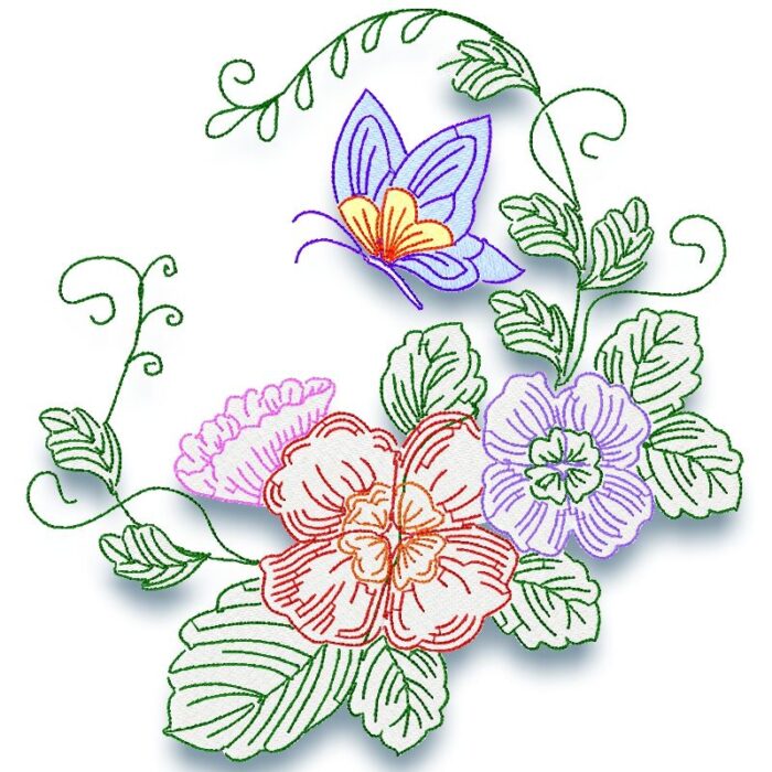 Colour Line Butterflies Floral