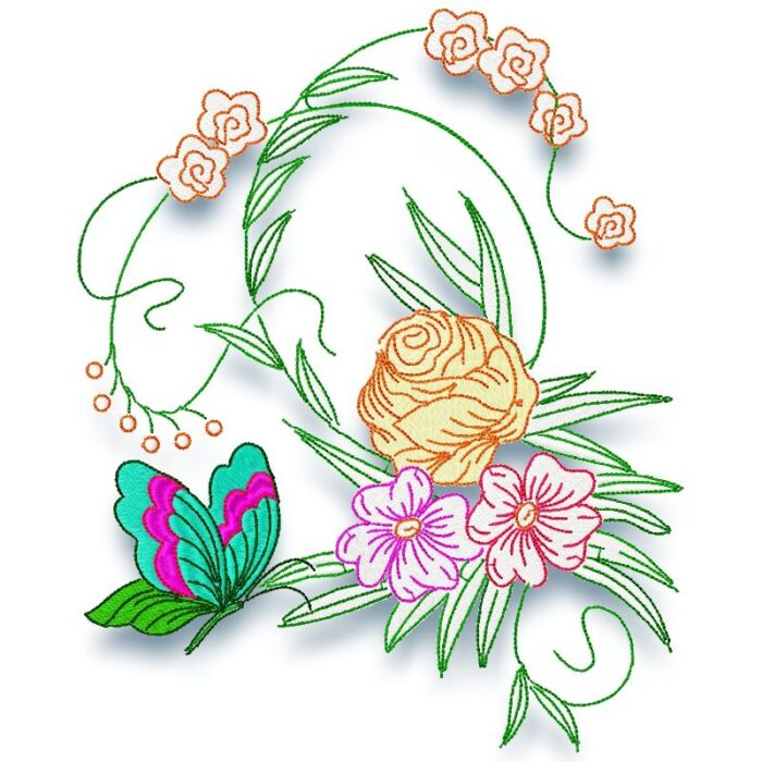 Colour Line Butterflies Floral