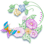Colour Line Butterflies Floral