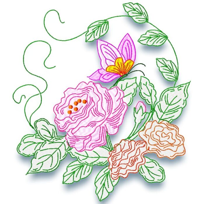Colour Line Butterflies Floral