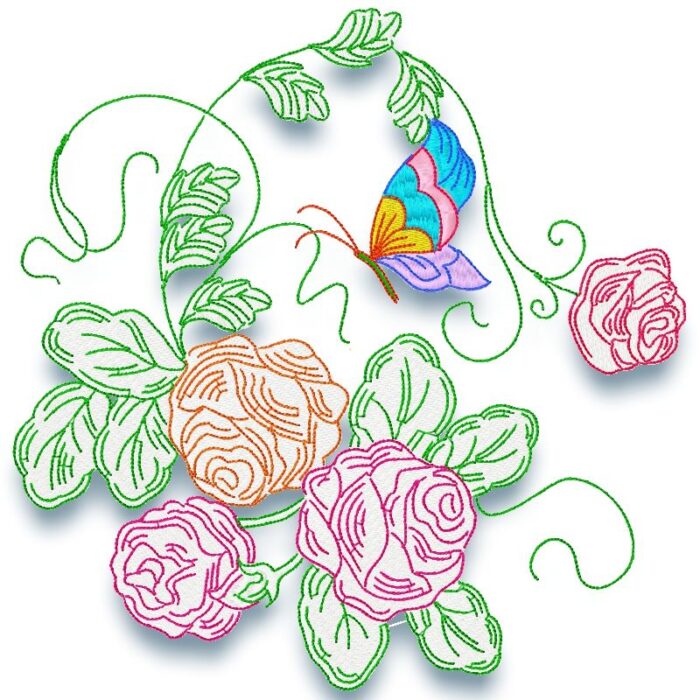 Colour Line Butterflies Floral