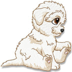 Cute Baby Bichon Frise machine embroidery