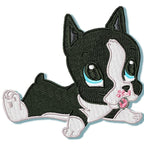Cute Baby Boston Terrier Machine Embroidery