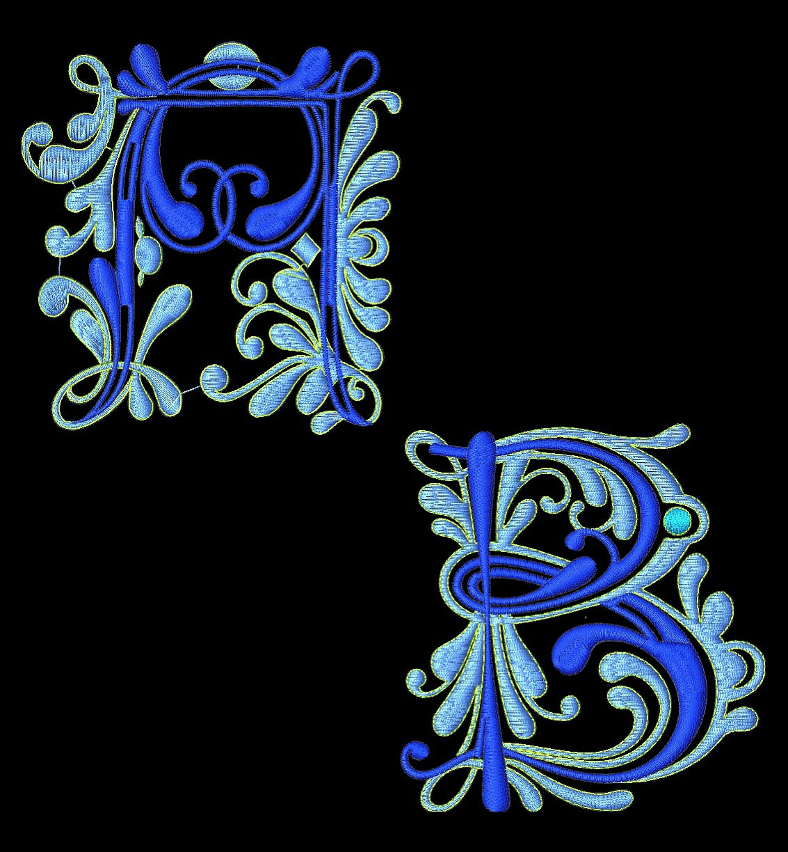 Flourish alphabet Satin
