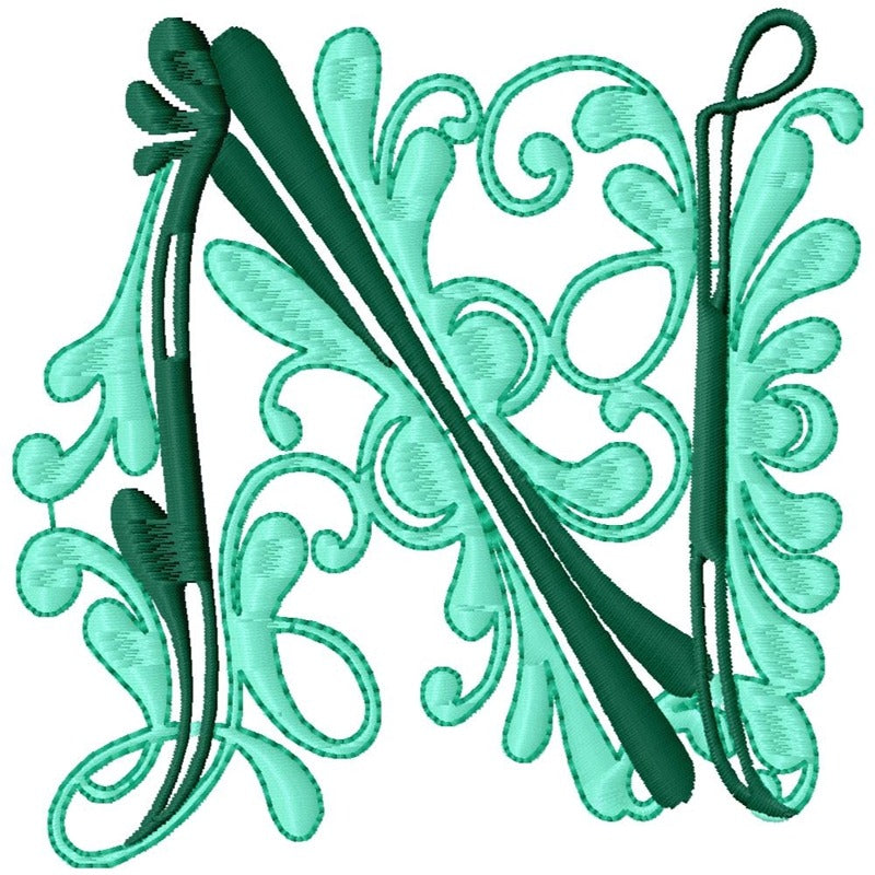 Flourish Alphabet Satin