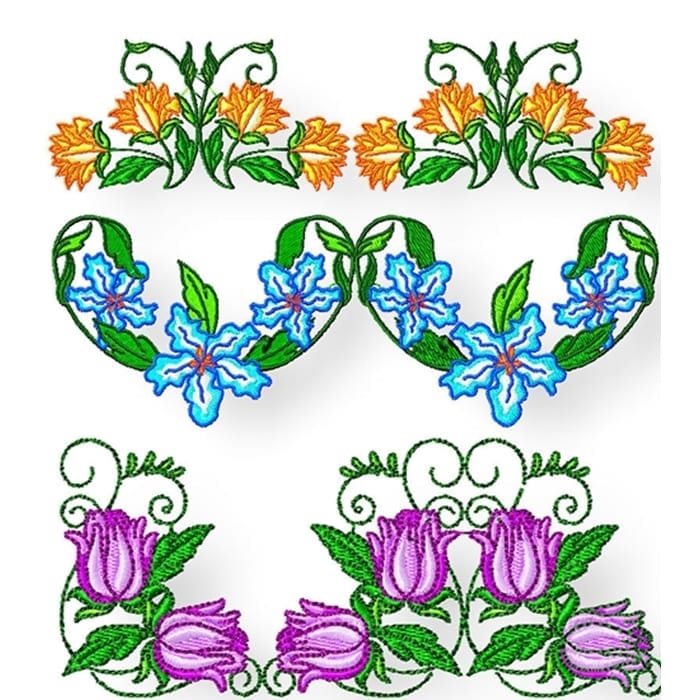 Flower Corners and Borders machine embroidery