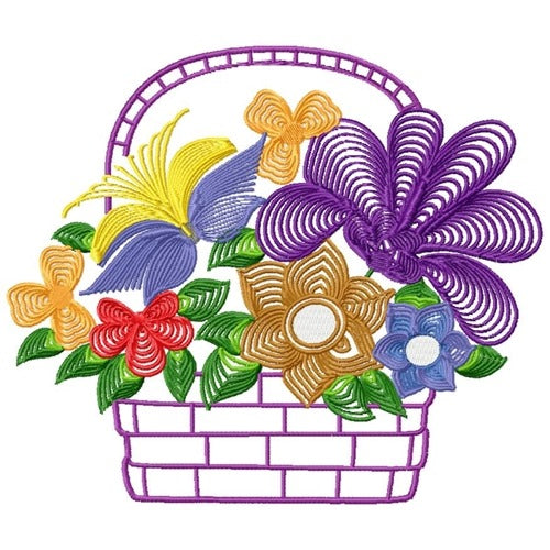 Flower Baskets Line Work