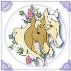 Horses profile blocks machine embroidery