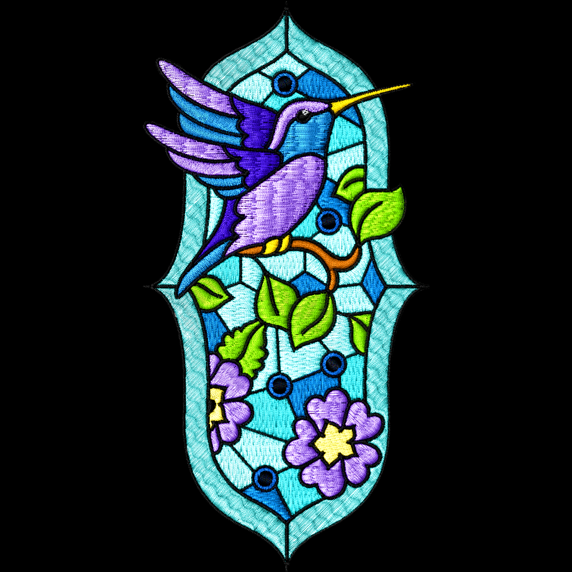 Stained Glass Hummingbirds