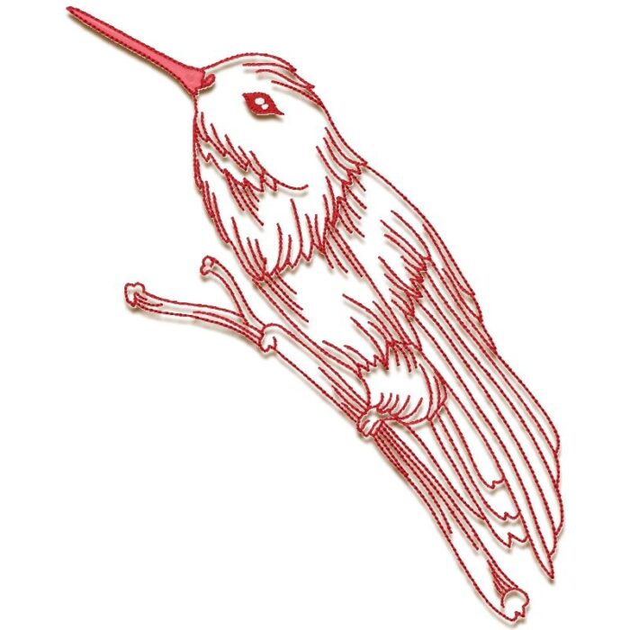 Hummingbirds Redwork