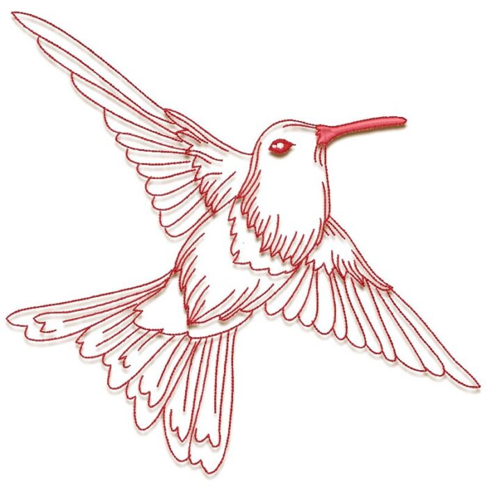 Hummingbirds Redwork