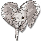 Impressive Elephants Machine embroidery