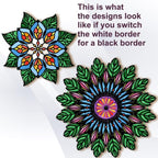 Leafy Flower Circles machine embroidery