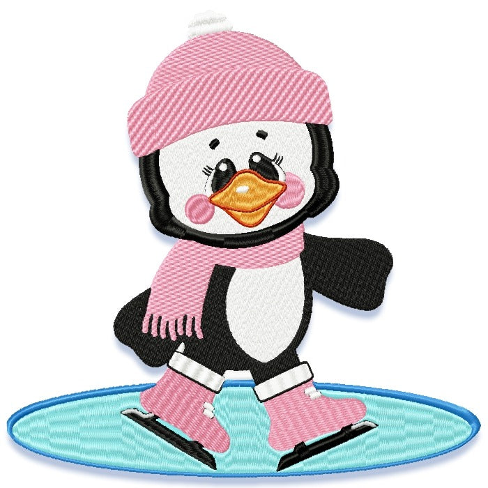 Penguins in the Snow