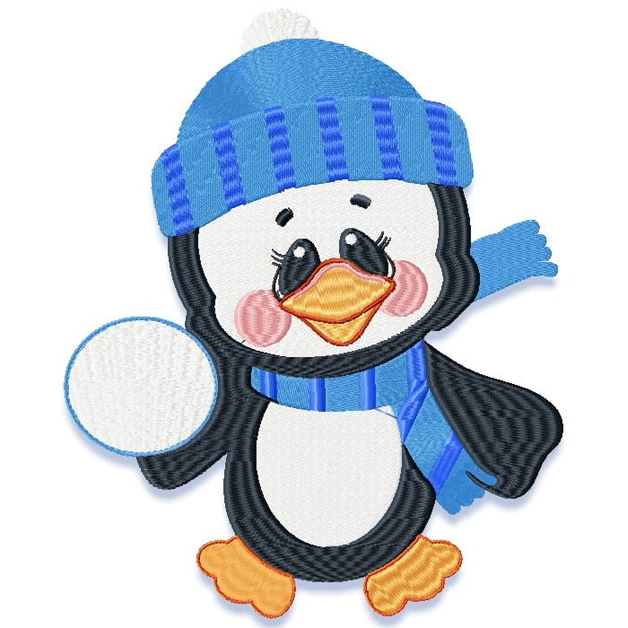 Penguins in the Snow