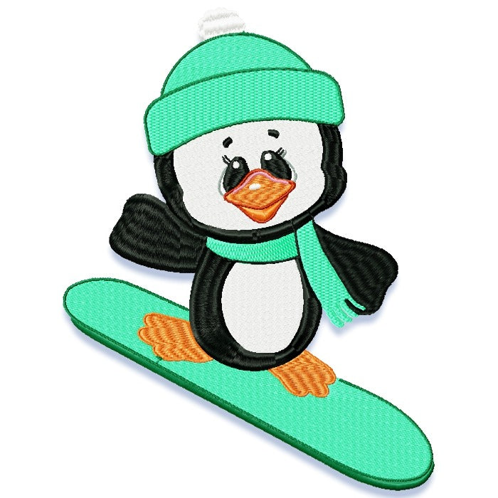 Penguins in the Snow