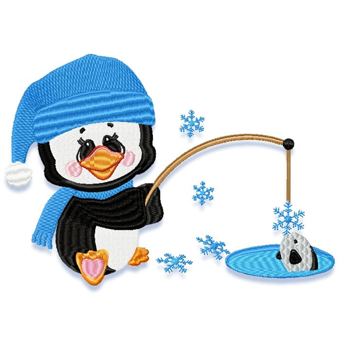 Penguins in the Snow