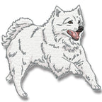 Realistic American Eskimo machine embroidery