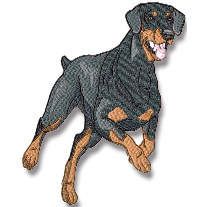Realistic Doberman Machine Embroidery
