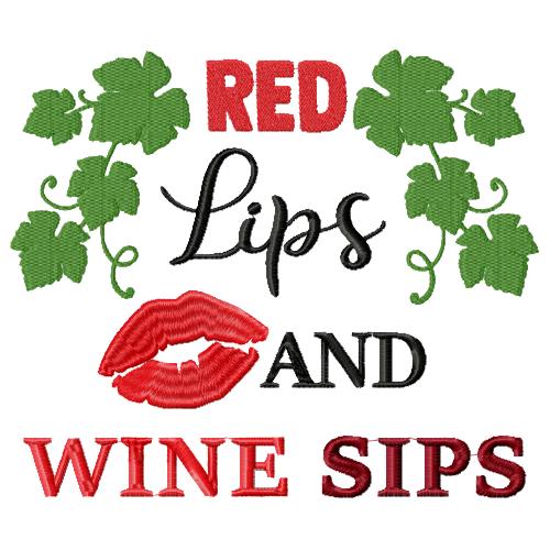 Red lips Wine Sips
