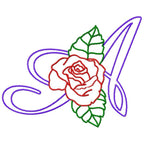 Rose Outline Alphabet