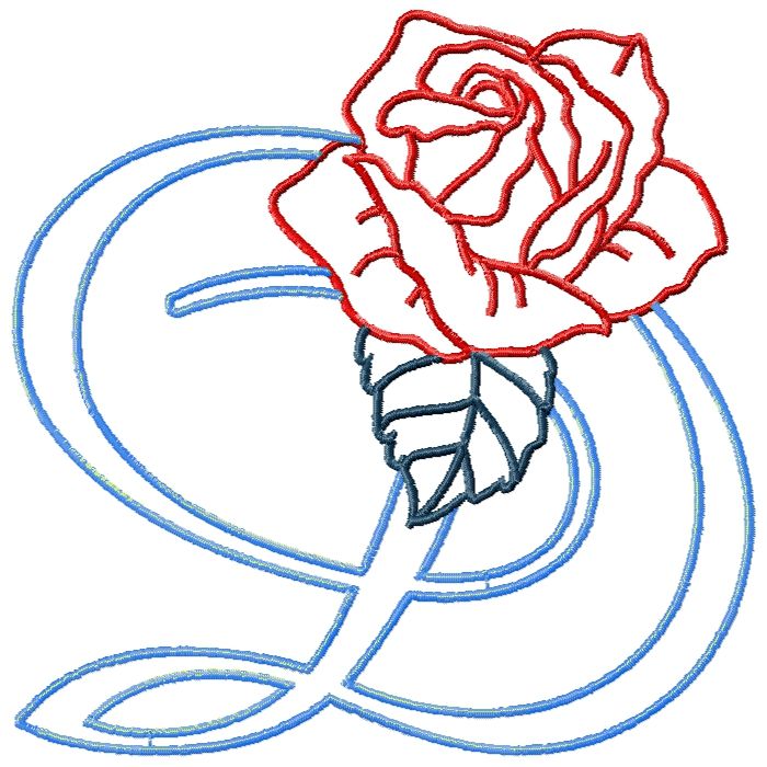 Rose Outline Alphabet