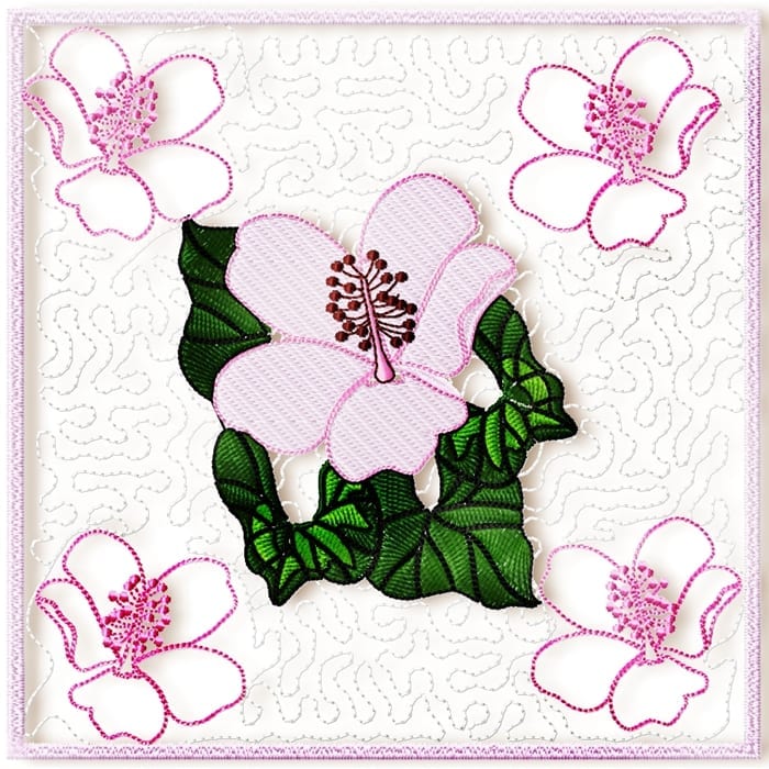 Single flowers and blocks machine embroidery designs