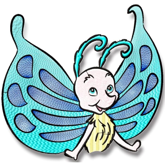 Smiling Butterflies machine embroidery