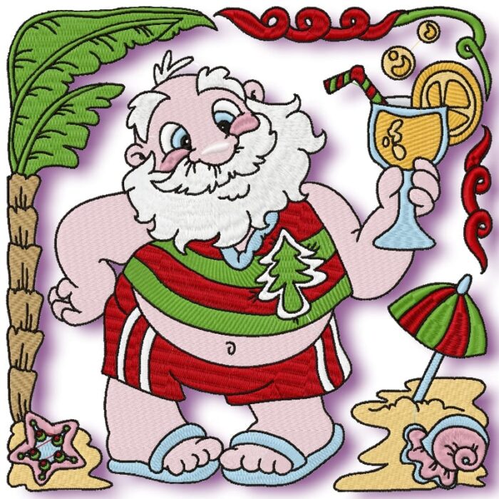 South Pole Santa machine embroidery