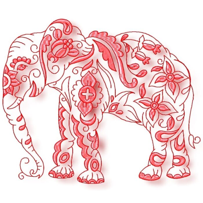 Spectacular Elephants machine embroidery