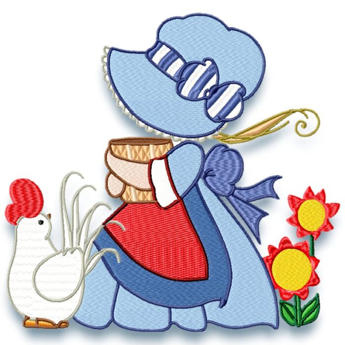 Sunbonnet With Roosters