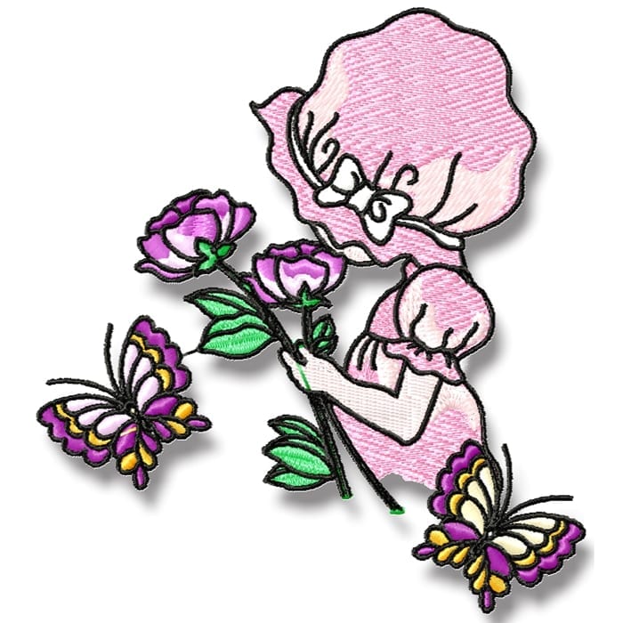 Sunbonnet with Flowers
