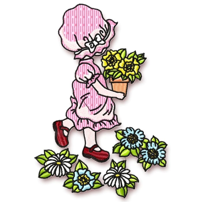 Sunbonnet with Flowers