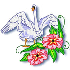 Swan With Flowers