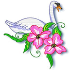 Swan With Flowers