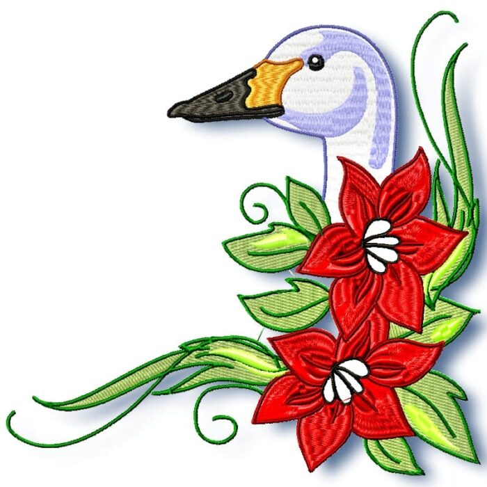 Swan With Flowers
