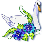 Swan With Flowers