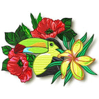Tropical Birds machine embroidery