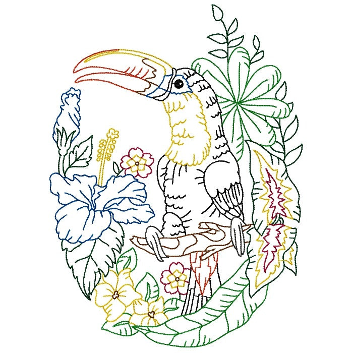 Tropical Birds Line Work