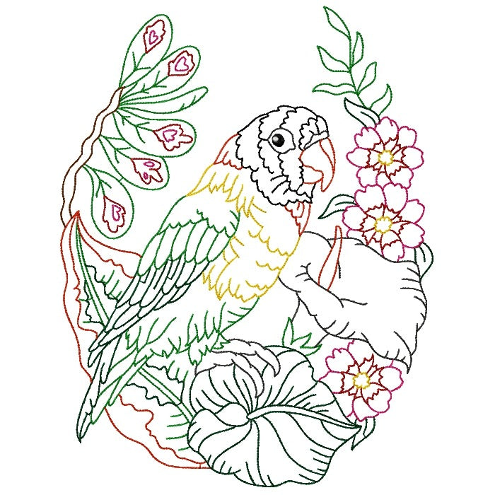 Tropical Birds Line Work